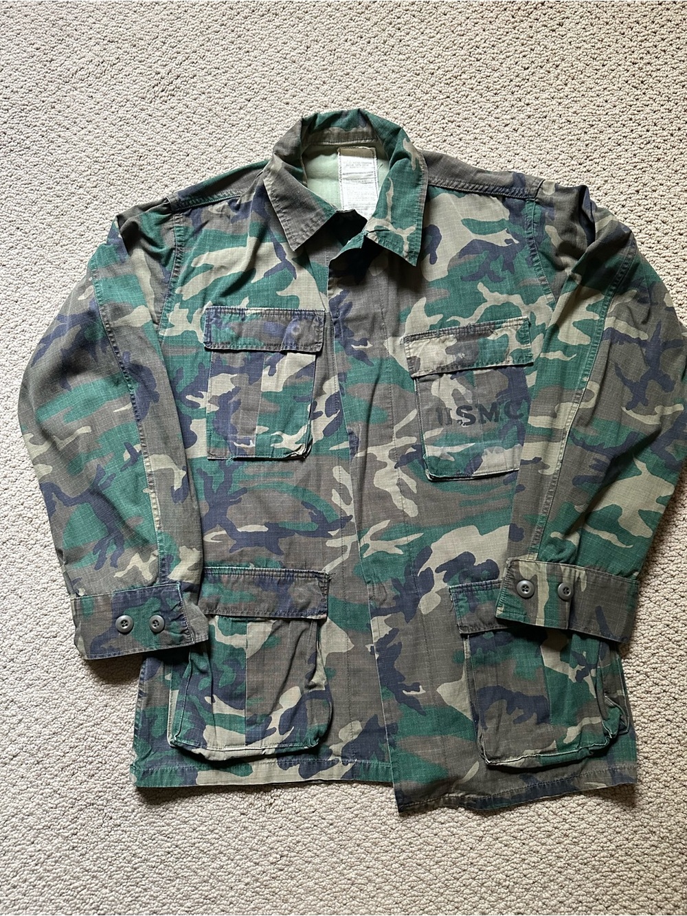 VTG 1979 USMC ERDL Camo Tropical Combat Jacket Ripstop RDF Transitional Medium